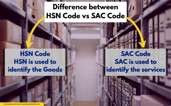 Difference between HSN code and SAC code - HSN vs SAC code - eximpedia.com